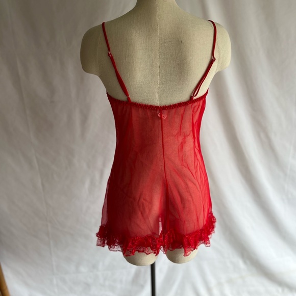 Vintage Ruffle Sheer Nightgown Robe Set Size L Sabrina Carpenter Style Teddy - Picture 12 of 12